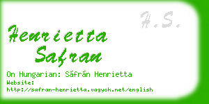 henrietta safran business card
